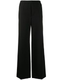 elasticated waist straight-leg trousers