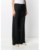 elasticated waist straight-leg trousers