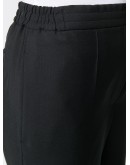elasticated waist straight-leg trousers