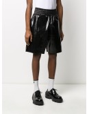 shiny leather shorts
