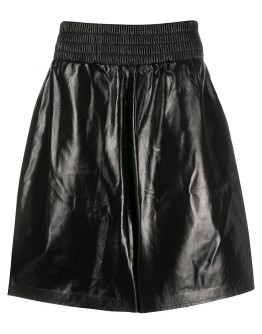shiny leather shorts