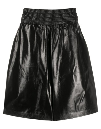 shiny leather shorts