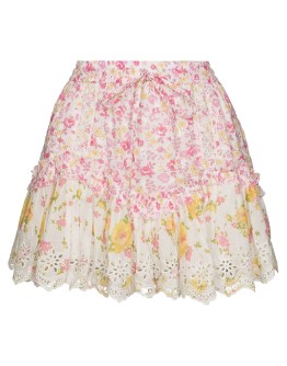 Becca floral print ruffled mini skirt