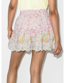 Becca floral print ruffled mini skirt