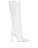 crocodile-effect 100mm knee-high boots