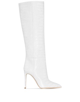 crocodile-effect 100mm knee-high boots