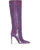 100mm crocodile-effect leather boots