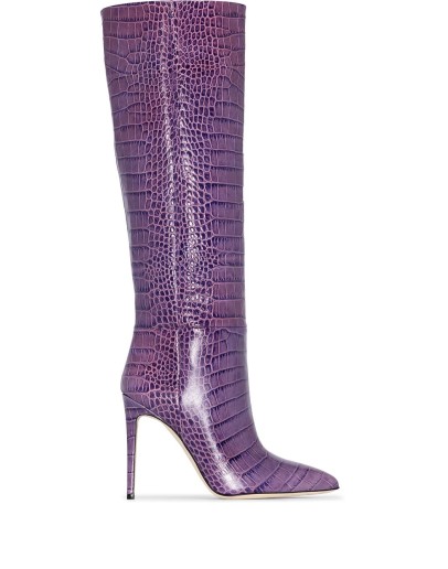100mm crocodile-effect leather boots