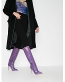 100mm crocodile-effect leather boots