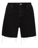 high-waist denim shorts