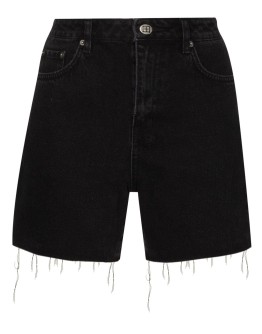 high-waist denim shorts