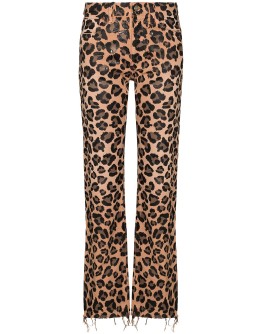 leopard-print jeans