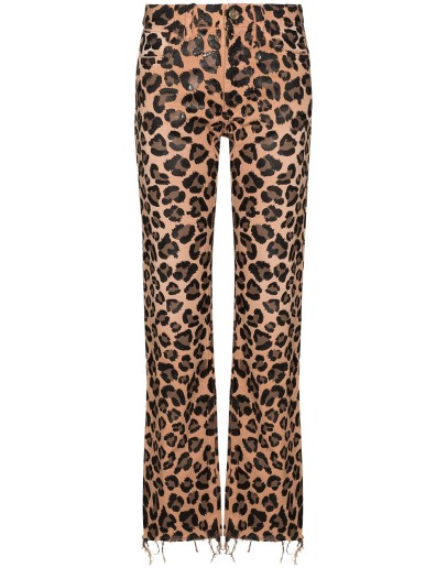leopard-print jeans