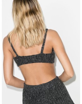 ribbed knit cropped vest