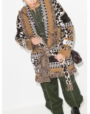 belted intarsia-knit cardigan