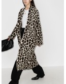 leopard bouclé wrap coat