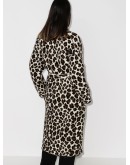leopard bouclé wrap coat