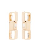 square-link crystal-embellished earrings