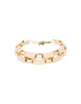 crystal-embellished square-link bracelet