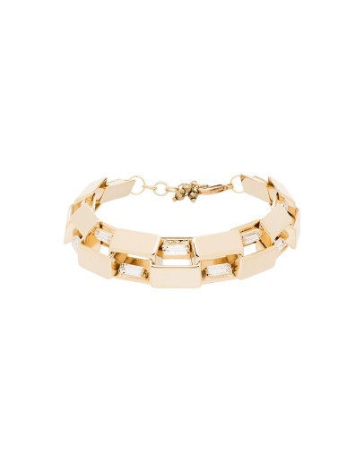 crystal-embellished square-link bracelet
