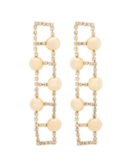 gold-tone crystal-embellished earrings