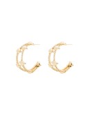 gold-tone crystal hoop earrings
