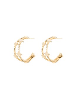 gold-tone crystal hoop earrings