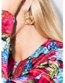 gold-tone crystal hoop earrings
