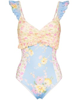 Verena floral print ruffled swimsuit