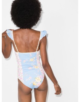 Verena floral print ruffled swimsuit