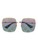GG print square frame sunglasses