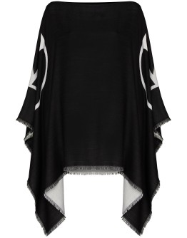 logo-print poncho