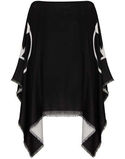 logo-print poncho
