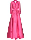 belted tuxedo maxi dress