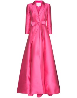 belted tuxedo maxi dress