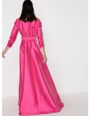 belted tuxedo maxi dress