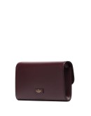V logo leather clutch bag