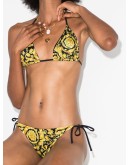 Baroque print halterneck bikini
