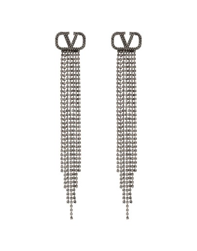 VLOGO crystal drop earrings