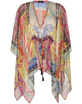 paisley-print poncho top
