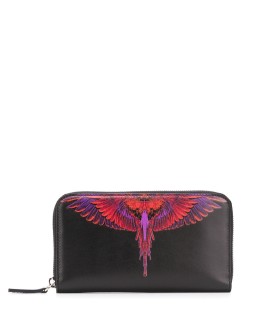 feather-print continental wallet