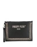 studded logo clutch