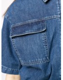 short-sleeve denim jumpsuit