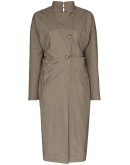 Lea asymmetric button midi dress