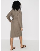 Lea asymmetric button midi dress