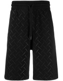 multi logo print track shorts