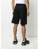 multi logo print track shorts