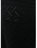 multi logo print track shorts