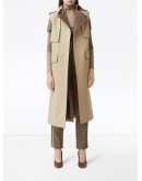 sleeveless monogram-lined trench coat