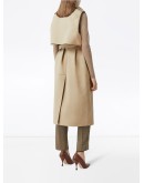 sleeveless monogram-lined trench coat
